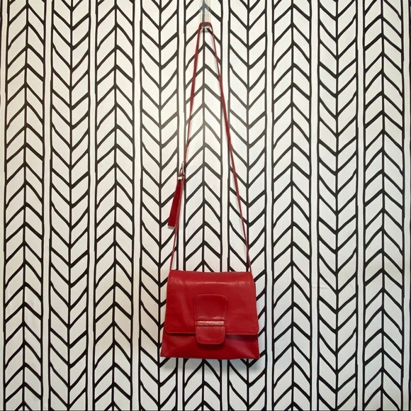 Kenneth Cole Red Genuine Leather Crossbody Saddle Bag - Picture 16 of 16